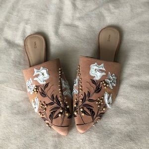 Mango Embroidered slip on